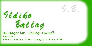 ildiko ballog business card